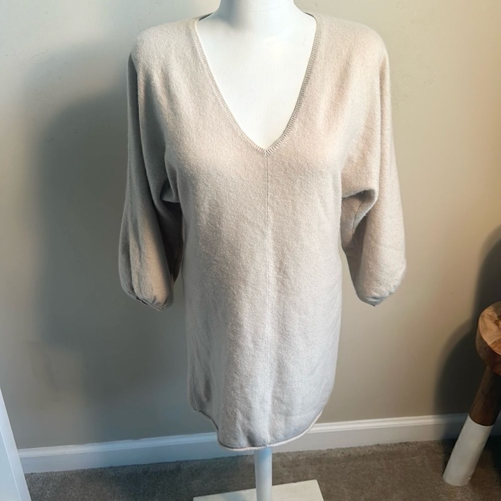 Lafayette 148 Ny Tan Cashmere Tunic Sweater S